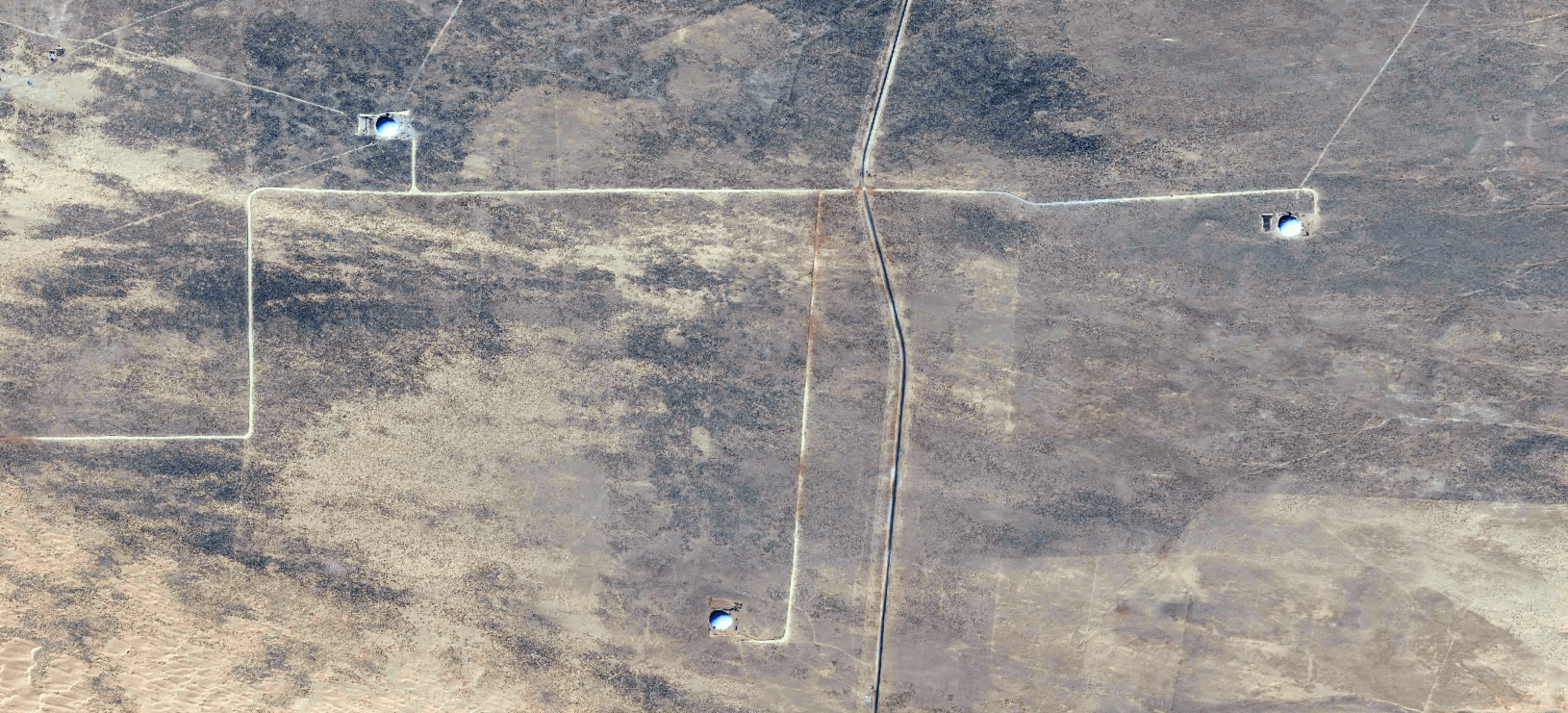 Missile silos under construction at the Hanggin Banner Missile Complex