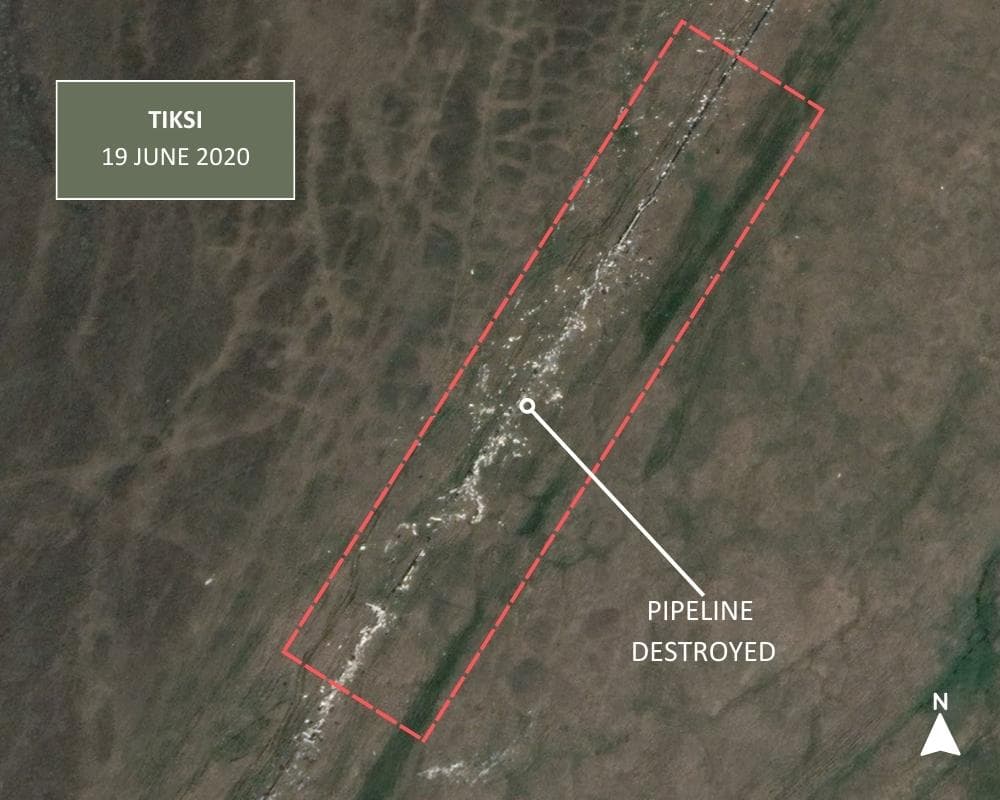 Figure 85. Tiksi pipeline destroyed
