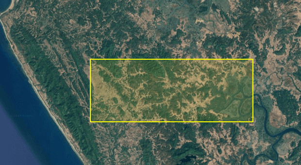 overhead view of proposed industrial park and housing site on ramree island